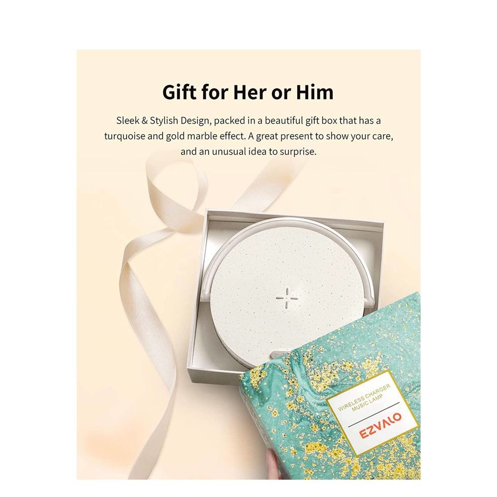 LED Night Light, w/Wireless Charger, 4 in 1 Touch Lamp, Port Bluetooth Speaker,